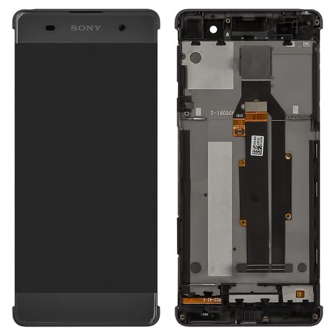 Дисплей для Sony F3111 Xperia XA, F3112 Xperia XA Dual, F3113 Xperia XA, F3115 Xperia XA, F3116 Xperia XA Dual, сірий, з рамкою, High Copy, graphite black