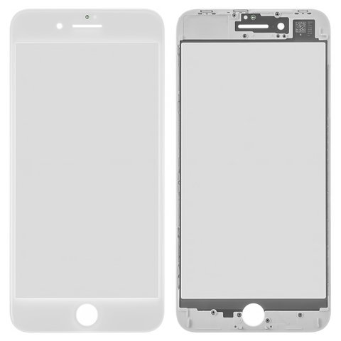 Стекло корпуса для iPhone 8 Plus, с рамкой, белое