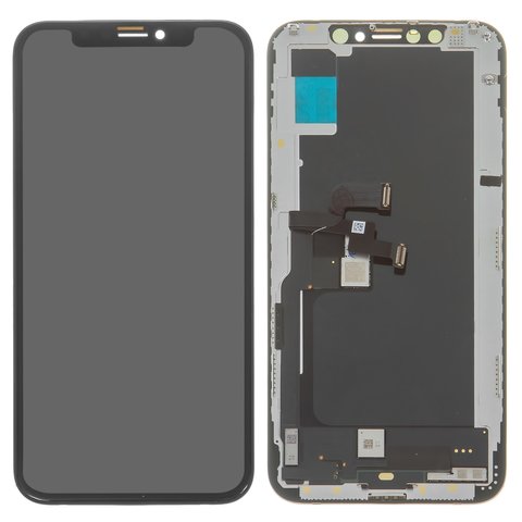Дисплей для iPhone XS, черный, с рамкой, Original PRC , Self welded OEM