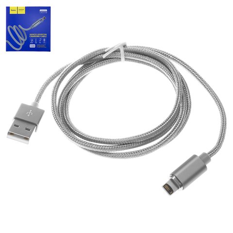 USB кабель Hoco U40A, USB тип A, Lightning, 100 см, 2 A, сірий