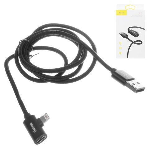 USB кабель Baseus Entertaining Audio, USB тип A, Lightning, 100 см, 2 A, чорний, #CALYD 01