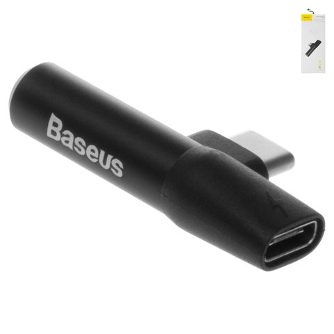 Адаптер Baseus L41, не підтримує функції мікрофона, з USB тип C на 3,5 мм 2 в 1, USB тип C, TRS 3.5 мм, чорний, 1 А, #CATL41 01