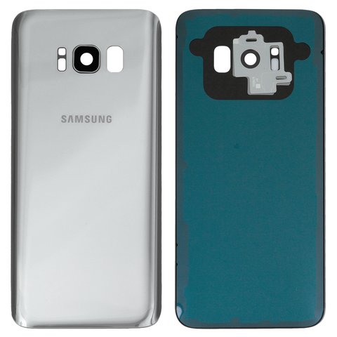 Задня панель корпуса для Samsung G950F Galaxy S8, G950FD Galaxy S8, срібляста, повна, із склом камери, Original PRC , arctic silver