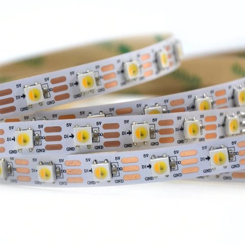 Світлодіодна стрічка SMD5050 SK 6812, біла, монохромна, з управлінням, IP20, 5 В, 60 діодів м, 5 м