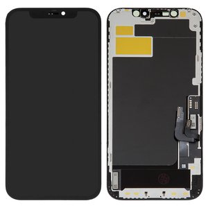 Дисплей для iPhone 12, iPhone 12 Pro, черный, с рамкой, High Copy, OLED , XY OEM soft