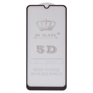 Защитное стекло для Samsung A315 Galaxy A31, совместимо с чехлом, Full Glue, без упаковки , черный, cлой клея нанесен по всей поверхности