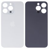 Задня панель корпуса для iPhone 15 Pro Max, біла, не потрібно знімати скло камери, High Copy, big hole