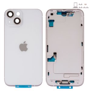Корпус для iPhone 14, білий, з тримачем SIM карти, з боковими кнопками, Original PRC , EU Version, starlight