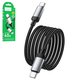 USB кабель Hoco X117, 2xUSB тип-C, 100 см, 60 Вт, черный, с индикатором, в нейлоновой оплетке, #6942007652582