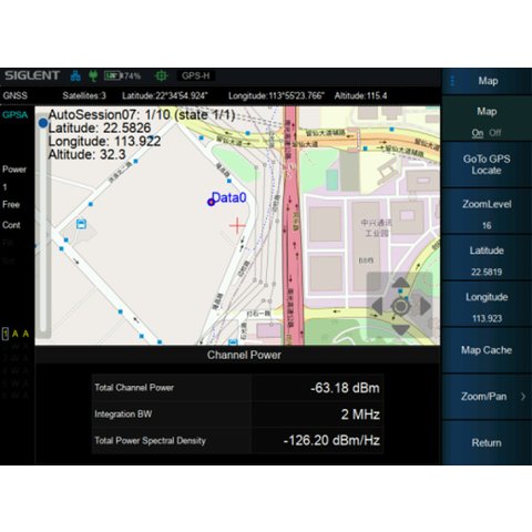 Программное расширение "GPS логгер" SIGLENT SHA860 MAP