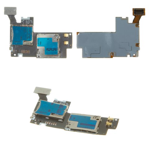 SIM Card Connector compatible with Samsung N7105 Note 2, with memory card connector, with flat cable 