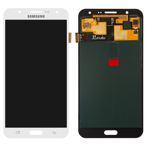 LCD compatible with Samsung J700 Galaxy J7, white, without frame, original change glass 