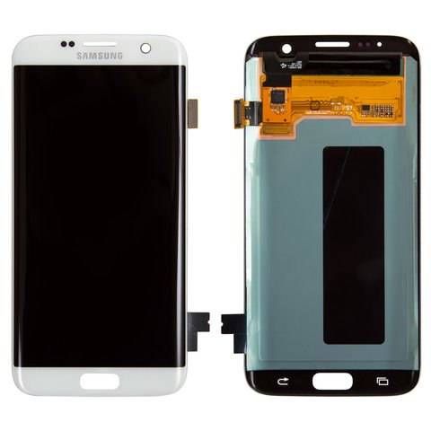 Дисплей для Samsung G935 Galaxy S7 EDGE, белый, без рамки, Оригинал переклеено стекло 