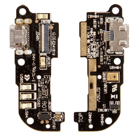 Flat Cable compatible with Asus ZenFone 2 ZE500CL , microphone, charge connector, with components, charging board 