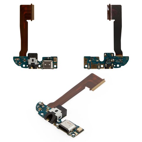 Flat Cable compatible with HTC One M8 Dual SIM, One M8e, microphone, charge connector, with components 