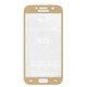Tempered Glass Screen Protector All Spares compatible with Samsung A520F Galaxy A5 (2017), (5D Full Glue, golden, the layer of glue is applied to the entire surface of the glass)