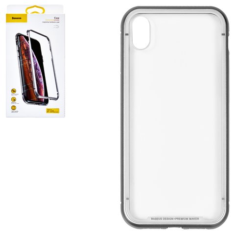 Case Baseus compatible with iPhone XR, silver, transparent, metalic, magnetic  #WIAPIPH61 CS0S