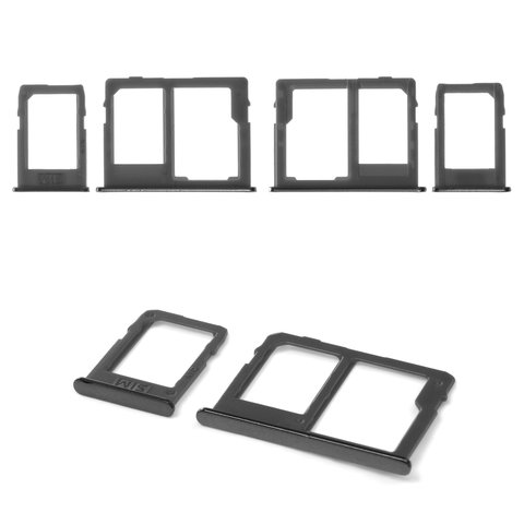 SIM Card Holder compatible with Samsung J415 Galaxy J4+, J415F Galaxy J4+, J610 Galaxy J6+, black, with MMC holder, set 2 pcs. 