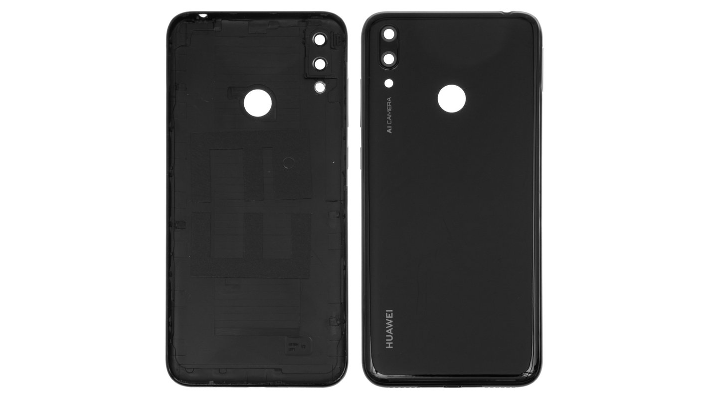 Panel trasero de carcasa puede usarse con Huawei Y7 (2019), negra