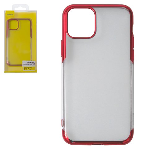Case Baseus compatible with iPhone 11 Pro, red, transparent, silicone  #ARAPIPH58S MD09