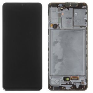 Pantalla LCD puede usarse con Samsung A315 Galaxy A31, negro, con marco, Original, empaque industrial, #GH82 22761A GH82 22905A GH82 24455A