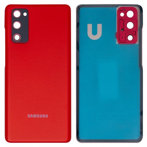 Housing Back Cover compatible with Samsung G780 Galaxy S20 FE, G781 Galaxy S20 FE 5G, red, with camera lens, cloud red 