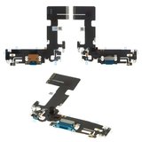 Шлейф для iPhone 13, коннектора зарядки, синий, с микрофоном, с компонентами, Original (PRC), Lightning
