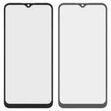 Housing Glass compatible with Samsung A025F/DS Galaxy A02s, (with OCA film, black, 160 mm)