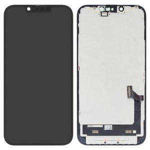 Pantalla LCD puede usarse con iPhone 14, negro, con marco, Original PRC , NEW