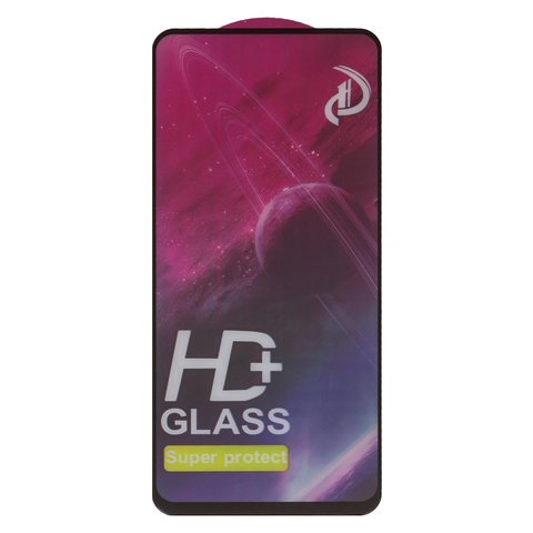 Tempered Glass Screen Protector All Spares compatible with OnePlus Nord N100; Oppo A54 4G, A55 4G, Full Glue, compatible with case, black, the layer of glue is applied to the entire surface of the glass 