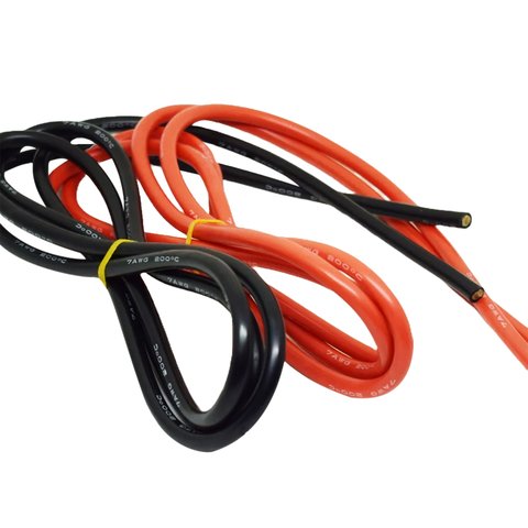 Alambre con aislamiento de silicona 7AWG, 12 mm², 1 m, negro, UL3135