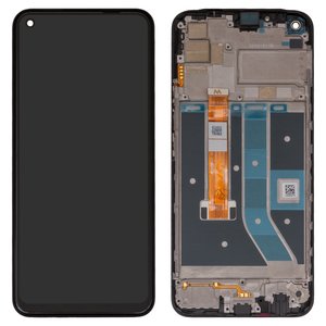 Pantalla LCD puede usarse con Realme C17, negro, con marco, High Copy, RMX2101