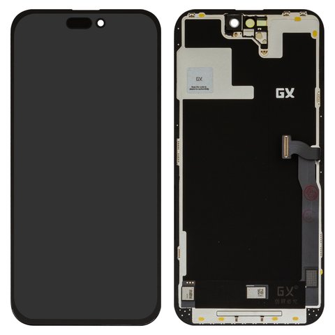 LCD compatible with iPhone 14 Pro Max, black, with frame, HC, without IC, OLED , GX OEM hard 