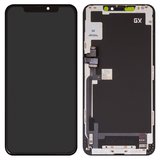 Pantalla LCD puede usarse con iPhone 11 Pro Max, negro, con marco, HC, (AMOLED), GX OEM soft