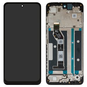 LCD compatible with Motorola Moto E15, Moto G05, Moto G15, black, with frame, High Copy, 1540484161 