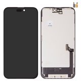 Pantalla LCD puede usarse con iPhone 15 Plus, negro, con marco, HC, sin microchip, (AMOLED), GX OEM soft