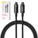 Cable USB Baseus Tungsten Gold, 2xUSB tipo-C, 200 cm, 240 W, negro, con revestimiento de nylon, #CAWJ040101