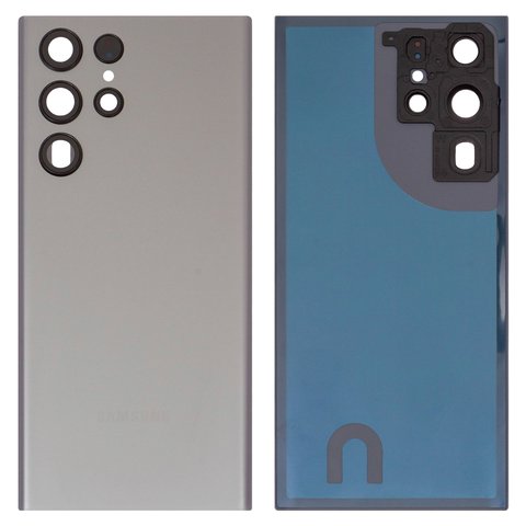 Housing Back Cover compatible with Samsung S908B Galaxy S22 Ultra 5G, gray, with camera lens, graphite 