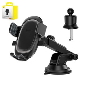 Автомобильный держатель Baseus UltraControl Pro, черный, с вакуумной присоской, на дефлектор, #C40351600113 00