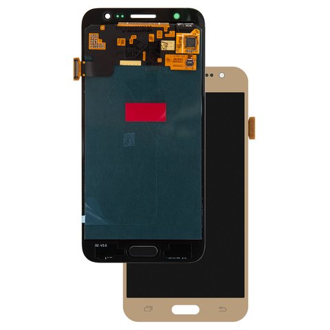 LCD compatible with Samsung J500 Galaxy J5, golden, without frame, Original PRC , original glass 