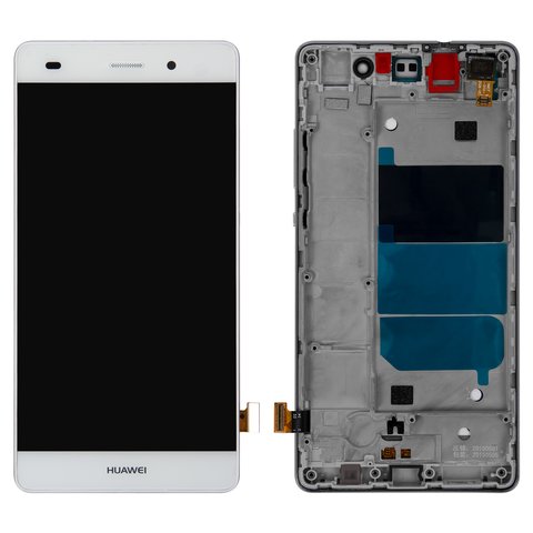 LCD compatible with Huawei P8 Lite ALE L21 , white, with frame, Original PRC  