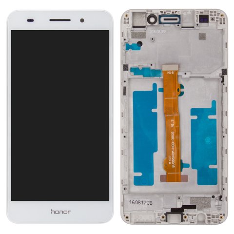 LCD compatible with Huawei Y6 II, white, with frame, Original PRC , CAM L21 