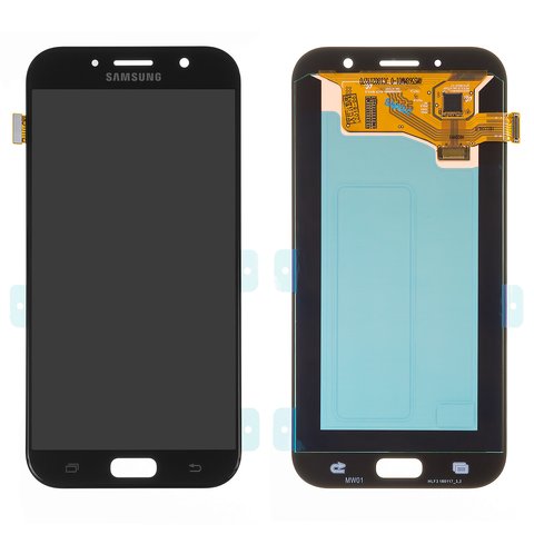 LCD compatible with Samsung A720 Galaxy A7 2017 , black, without frame, Original PRC , original glass 