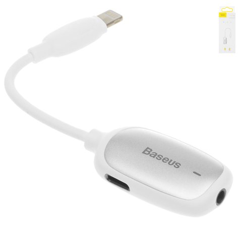 Adapter Baseus L51, Lightning to Dual Lightning + 3.5 3 in1, doesn't support microphone , TRS 3.5 mm, Lightning, white, 2 A  #CALL51 S2