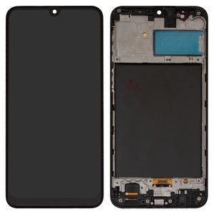 LCD compatible with Samsung M215 Galaxy M21, M305 Galaxy M30, M307 Galaxy M30s, M315 Galaxy M31, black, with frame, High Copy, OLED  
