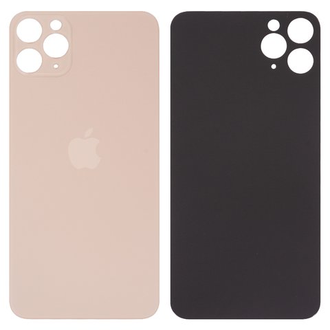 Housing Back Cover compatible with iPhone 11 Pro Max, golden, no need to remove the camera glass, Original PRC , big hole, matte gold 