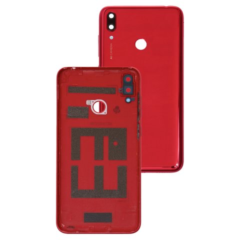 Panel trasero de carcasa puede usarse con Huawei Y7 2019 , roja, coral red