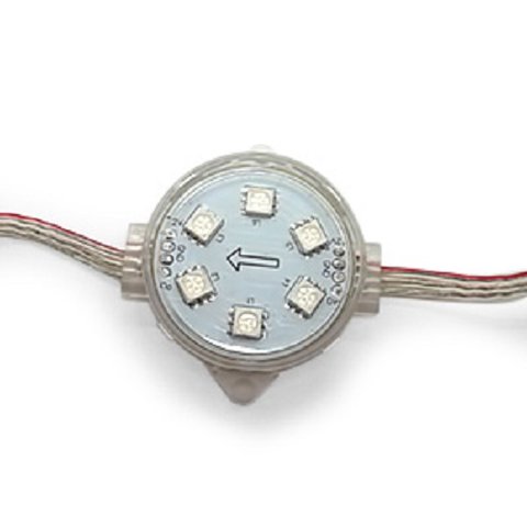 Juego de módulos LED redondos todo color, 6 diodos LED SMD5050, 40 mm, IP67, 20 pcs.