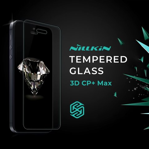 Vidrio de protección templado Nillkin 3D CP+ Max puede usarse con Apple iPhone 11 Pro, iPhone X, iPhone XS, 0,33 mm 9H, Anti Fingertip, 5D Full Glue, negro, #6902048147096 6902048184015