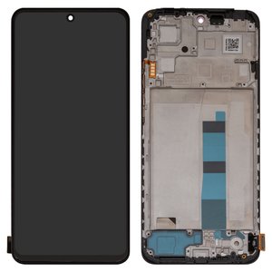 Pantalla LCD puede usarse con Xiaomi Redmi Note 12 4G, negro, con marco, High Copy, OLED 